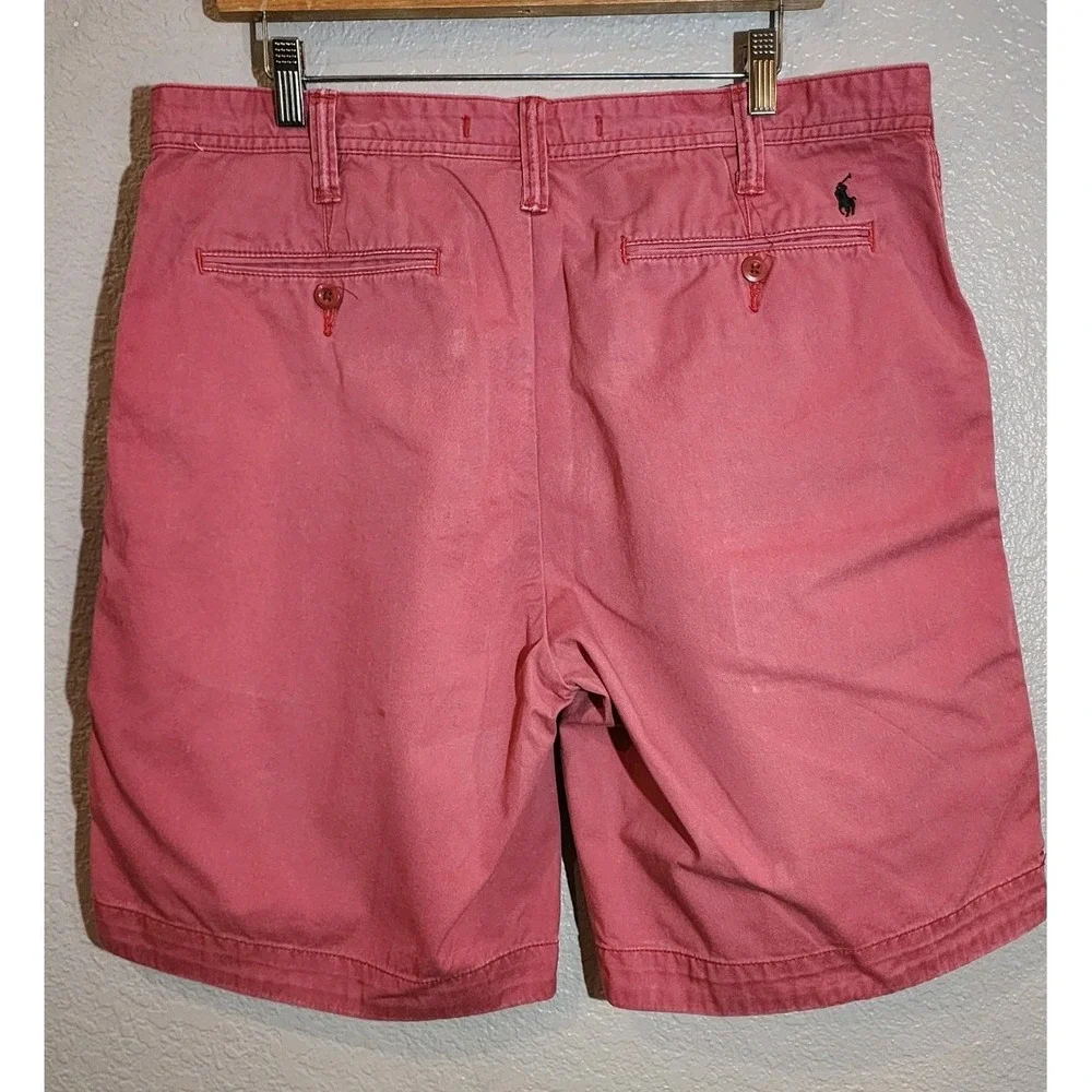 Polo Ralph Lauren Men's Chino Shorts Pink Size 36 Inseam‎ 10 Flat Front Cotton